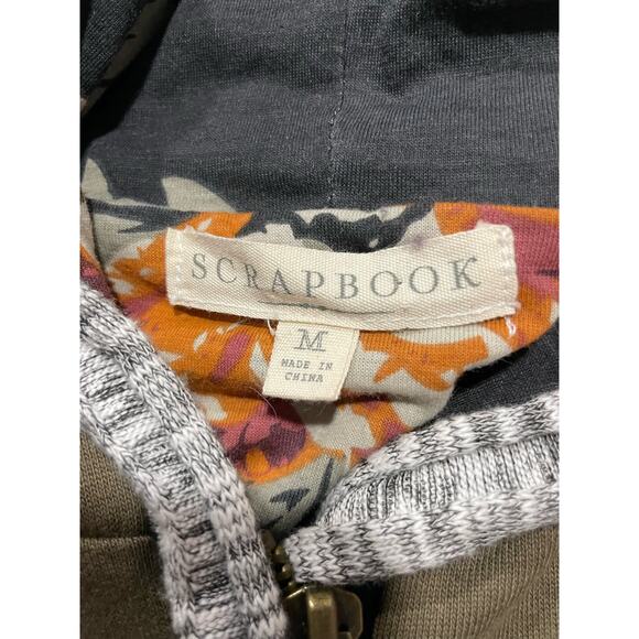 Scrapbook Hooded Utility Jacket Full Zip Lace Trimmed Womens Medium Olive JP574T - Picture 6 of 11